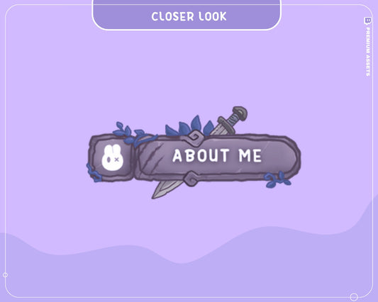 Cute Bunny Twitch Panel Spooky Rabbit Aesthetic Stream Panels Funny Cat Purple Overlay Streaming Streamer Just Chatting Vtuber Kick Youtube
