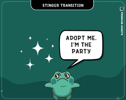 Frog Twitch Stinger Transition Obs Streamlabs Studio Cute Animation Toad Gaming Switch Scenes Screen Green Funny Kawaii Vtuber Kick Youtube