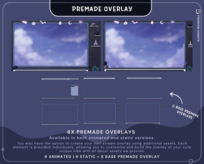 Cat Stream Animation Overlay Kitty Twitch Pack Cute Dark Spooky Animated Full Streaming Package Obs Streamlabs Aesthetic Lofi Vtuber Cozy
