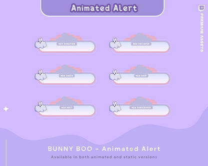 Bunny Boo Animated Twitch Alerts: Spooky Ghost Bunny (Digital Download)