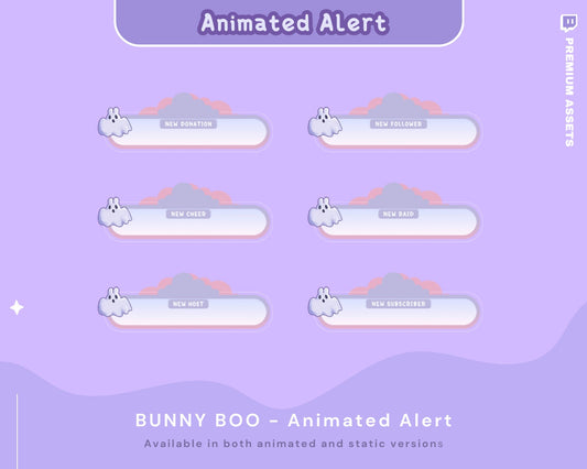 Bunny Boo Animated Twitch Alerts: Spooky Ghost Bunny (Digital Download)
