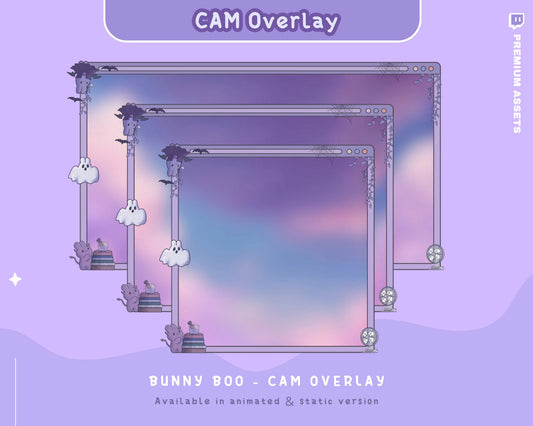 Cute Aesthetic Cam Overlay Twitch Stream Frame Animation Bunny Animated Cute Rabbit Youtube Streaming Cat Frame Just Chatting Gaming Vtuber