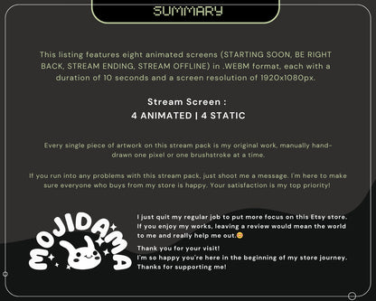 Y2K Ghostly Pixel Twitch Screen Animation: Spooky Stream Overlay (WEBM)