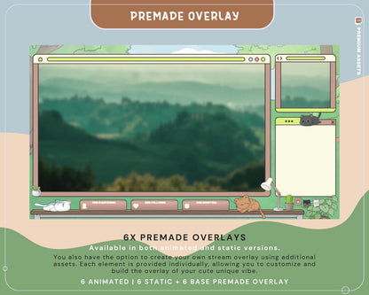 Unleash the charm of our Cute Cat Twitch Stream Pack Overlay Bundle, featuring adorable cat animations that will add a delightful touch to your stream, creating a unique and engaging atmosphere for your audience.