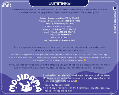 Bunny Twitch Overlay Animation Stream Pack Cute Y2K Full Package Aesthetic Blue Lofi Cat Cozy Animated Live Streaming Rabbit Vtuber Chatting