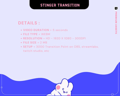 Bunny Twitch Stinger Transition: Animated Stream Overlay (Digital Download)