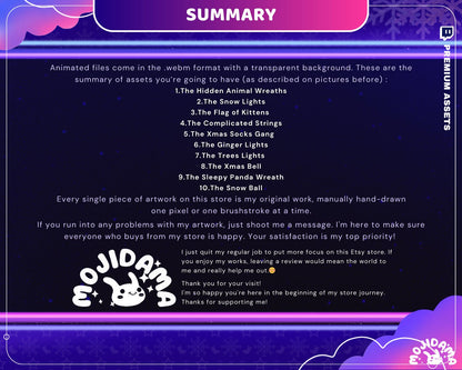 Animated Twitch Christmas Light Overlays Streaming Animation Neon Obs Streamlabs Santa Tree Ginger Cat Decor Live Youtube Kick Vtuber Cute
