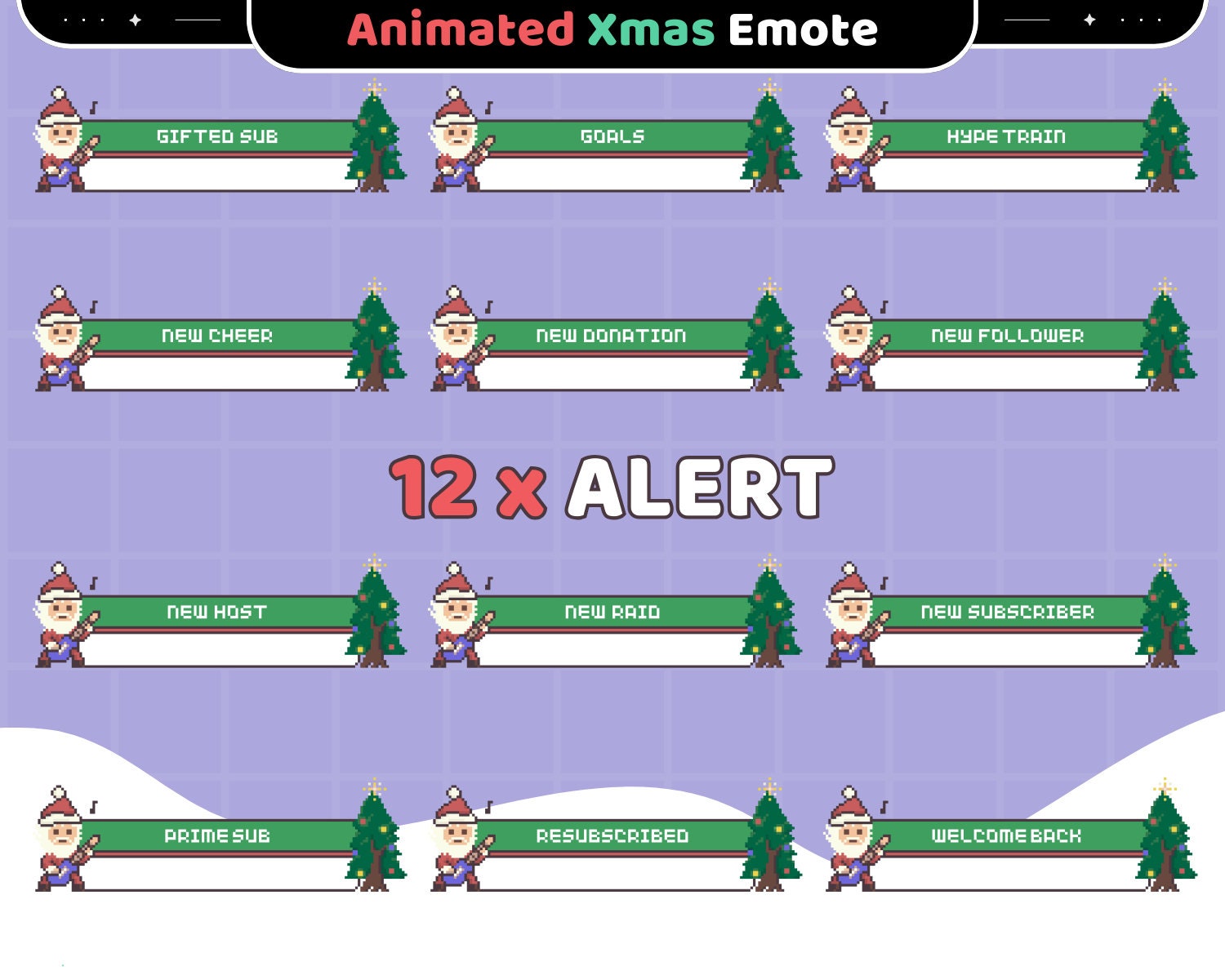 Animated Santa Twitch Alerts: Christmas Stream Overlay (Digital Download)