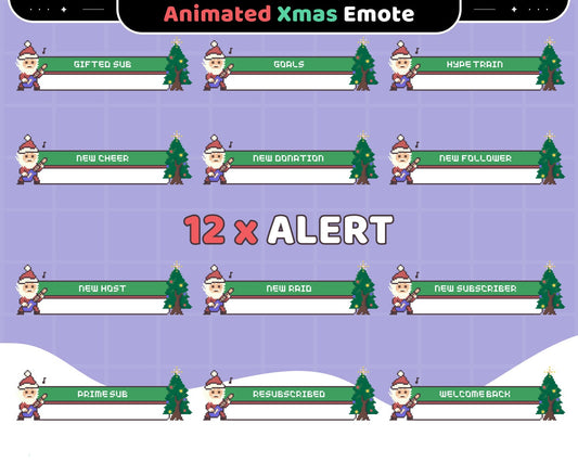 Animated Santa Twitch Alerts: Christmas Stream Overlay (Digital Download)