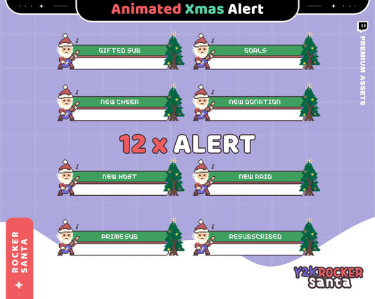 Animated Santa Twitch Alerts: Christmas Stream Overlay (Digital Download)