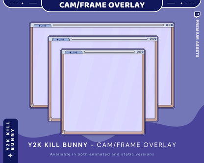 Bunny Cam Stream Animation: Blue Cat Frame Overlay for Twitch, OBS & Streamlabs