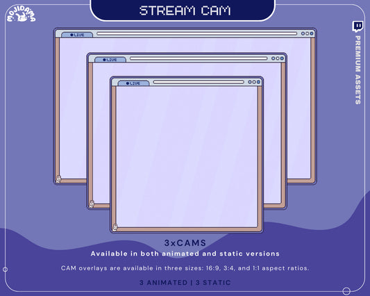 Bunny Cam Stream Animation: Blue Cat Frame Overlay for Twitch, OBS & Streamlabs