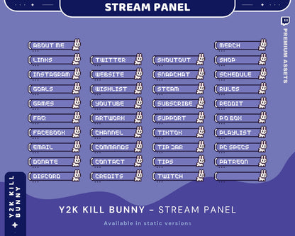 Bunny Twitch Panels: 38 Cozy Stream Overlays (Digital Download)
