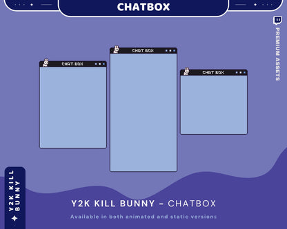 Bunny Blue Twitch Chatbox Animation Overlays Animated Chat Obs Streamlabs Stream Cute Cozy Aesthetic Vtuber Kick Youtube Streaming