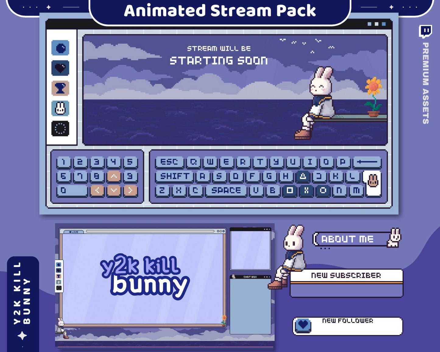 Elevate your stream with an animated bunny overlay for a whimsical touch.