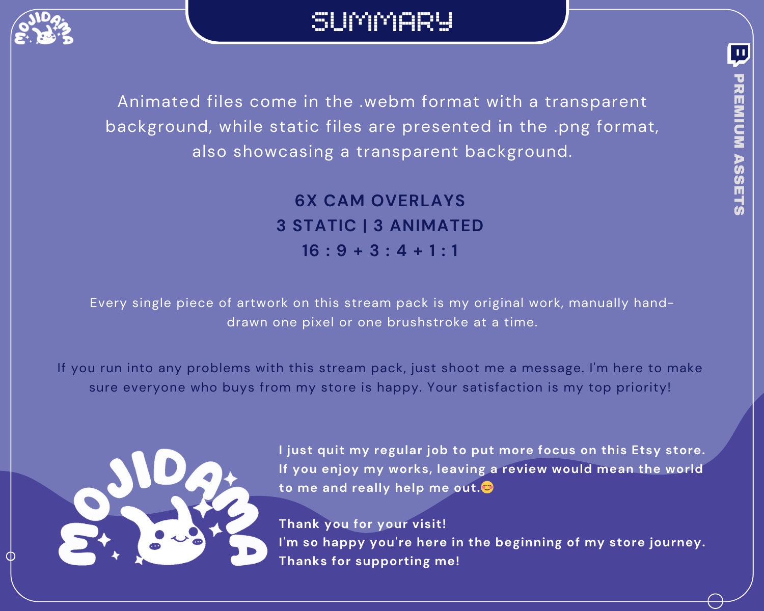 Bunny Cam Stream Animation: Blue Cat Frame Overlay for Twitch, OBS & Streamlabs