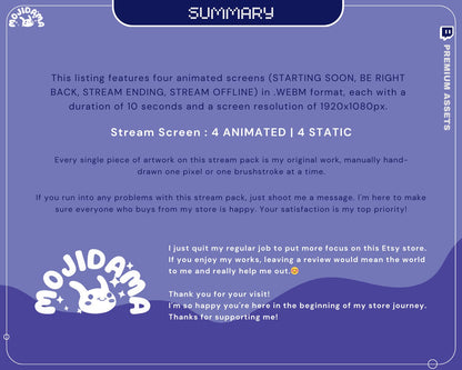 Y2K Bunny Animated Stream Screens: Cozy Room Overlay (WEBM)
