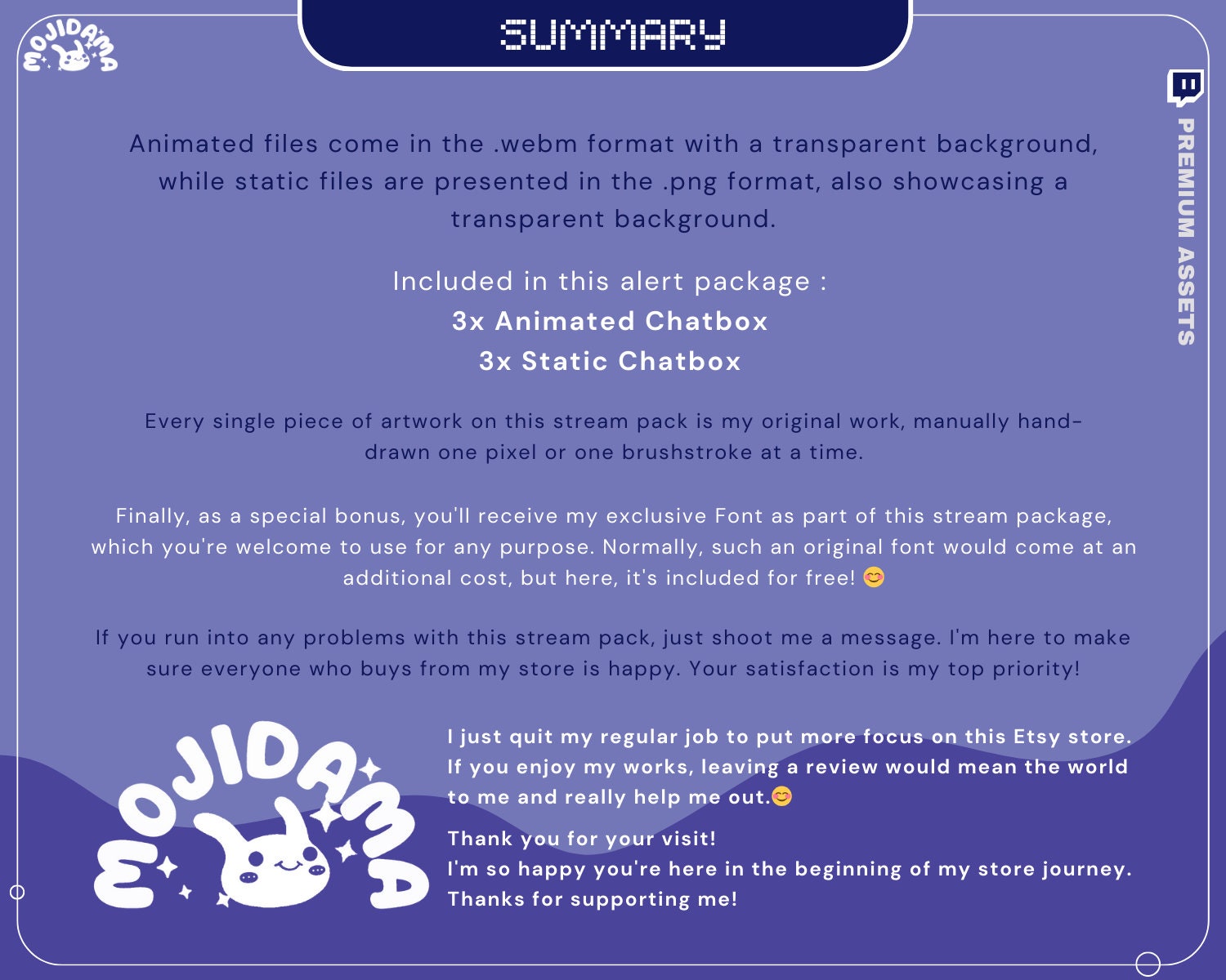 Bunny Blue Twitch Chatbox Animation Overlays Animated Chat Obs Streamlabs Stream Cute Cozy Aesthetic Vtuber Kick Youtube Streaming