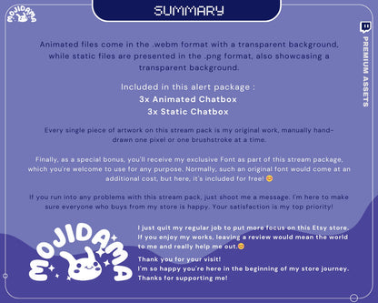 Bunny Blue Twitch Chatbox Animation Overlays Animated Chat Obs Streamlabs Stream Cute Cozy Aesthetic Vtuber Kick Youtube Streaming