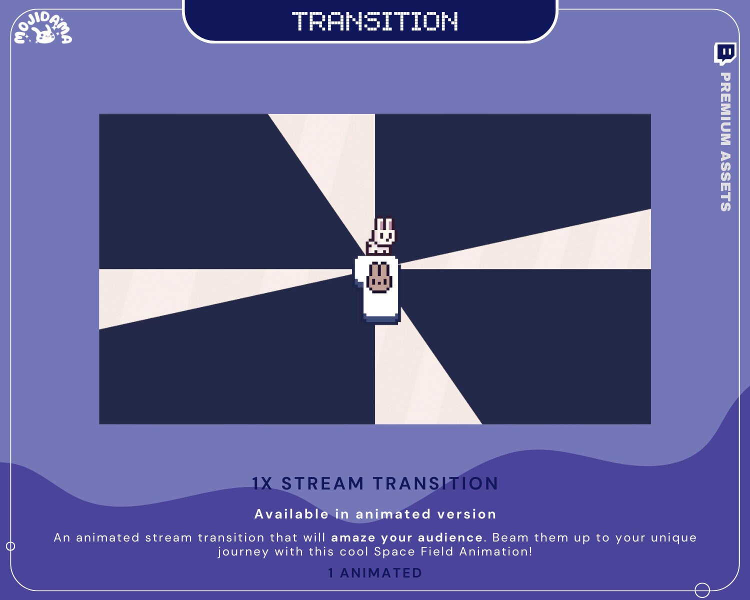 Blue Twitch Stinger Transition Animation Cat Overlay OBS Studio Streamlabs Animated Change Switch Screens Green Scenes Glitch Kick Youtube