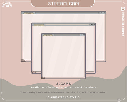 Bear Twitch Overlay Animation Cute Lofi Stream Pack Aesthetic Pixel Green Blue Cat Bunny Alert Animated Obs Streamlabs Full Package Vtuber