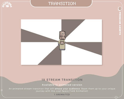 Bear Twitch Overlay Animation Cute Lofi Stream Pack Aesthetic Pixel Green Blue Cat Bunny Alert Animated Obs Streamlabs Full Package Vtuber