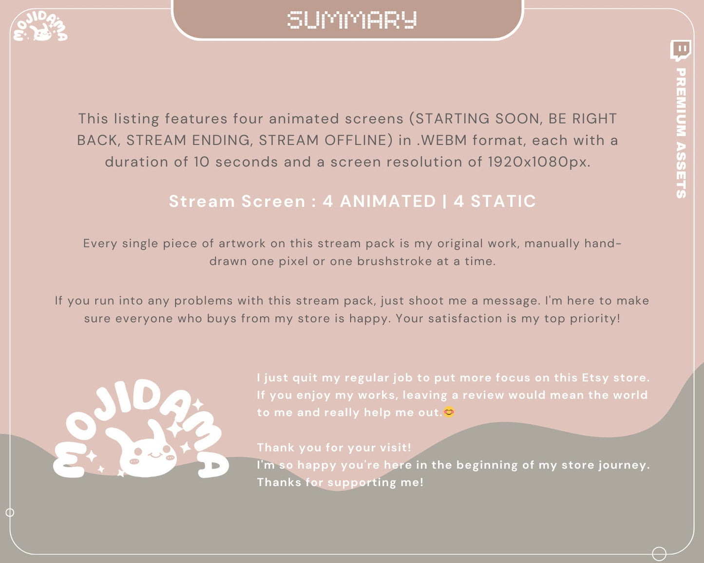 Bear Twitch Screens: Animated Y2K Stream Overlay (Digital Download)