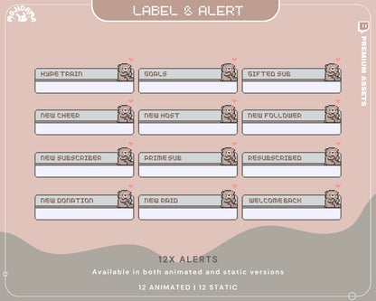 Bear Twitch Stream Alert Overlay Brown Animation Streamlabs Obs Studio Cozy Animated Cute Cat Duck Streaming Kick Youtube Vtuber Chatting