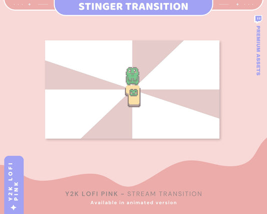 Pink Frog Stream Transition: Y2K Lofi Animation (Digital Download)