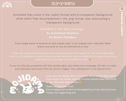 Cute Bear Twitch Chatbox Animation Overlays Animated Chat Obs Streamlabs Studio Stream Lofi Cozy Aesthetic Vtuber Kick Youtube Streaming