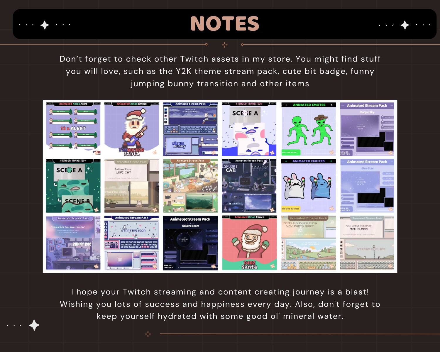 Black Space Twitch Panels: Dark Galaxy Stream Overlay (Digital Download)