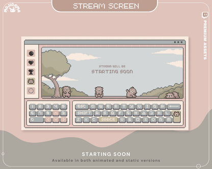 Bear Twitch Screens: Animated Y2K Stream Overlay (Digital Download)