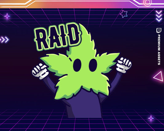 Raid Emote: Funny Animated Leaf Character for Twitch, YouTube, Discord