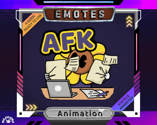 AFK Emotes Stream Animation: Cute Rose Lily Cat Animated Emotes for Twitch, YouTube, Kick & Discord