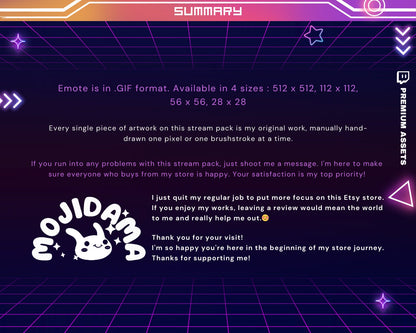 AFK Emotes Stream Animation: Cute Rose Lily Cat Animated Emotes for Twitch, YouTube, Kick & Discord