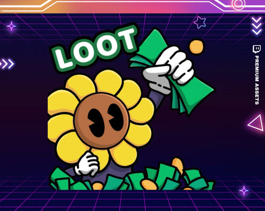Loot Flower Animated Emote: Chibi For Livestreaming Twitch Kick Youtube Discord