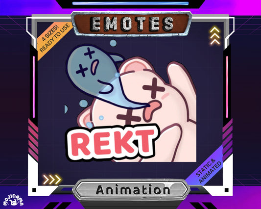 Rekt Cat Animated Emote: Funny Twitch Stream Asset (Digital Download)