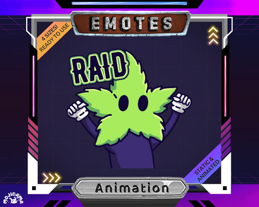 Raid Emote: Funny Animated Leaf Character for Twitch, YouTube, Discord