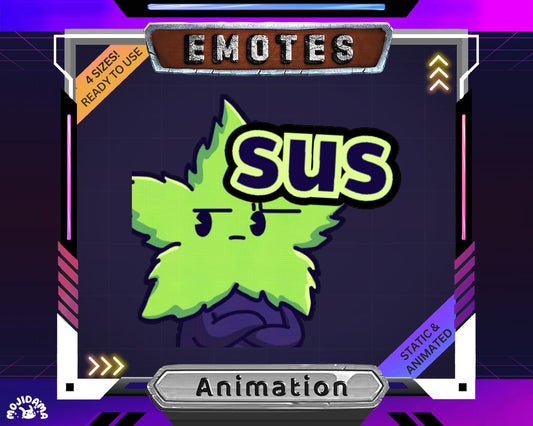 Animated SUS Leaf Emote: Twitch, Discord, YouTube (Digital Download)