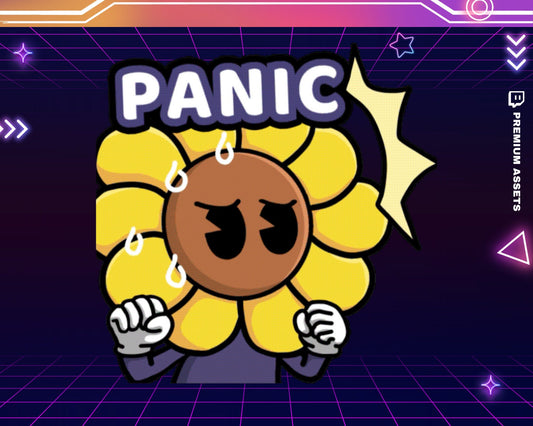 Panic Flower Emotes Stream Animation: Cute Rose Lily Cat Animated Emotes for Twitch, YouTube, Kick & Discord