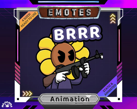 Animated Flower Stream Emotes: Chibi Sticker For Livestreaming Twitch Kick Youtube Discord