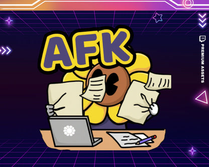 AFK Emotes Stream Animation: Cute Rose Lily Cat Animated Emotes for Twitch, YouTube, Kick & Discord