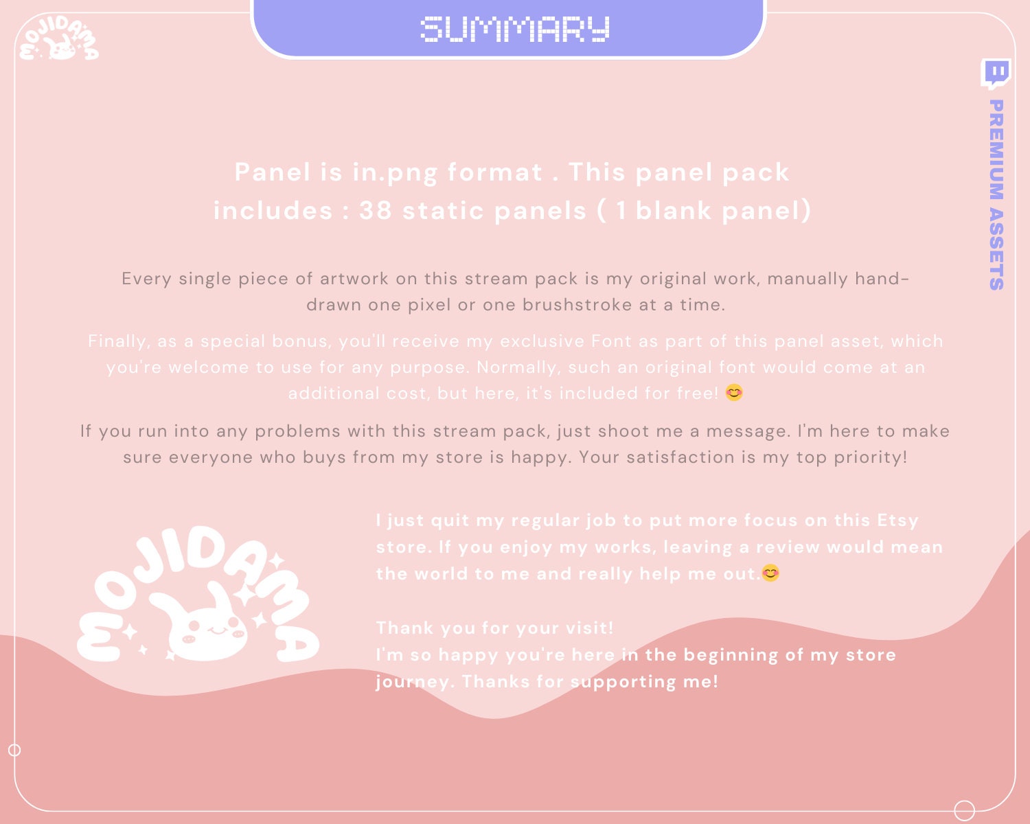 Lofi Pink Twitch Stream Panels: Cozy Frog Cat Room Aesthetic Overlay for OBS, Streamlabs, YouTube & Kick