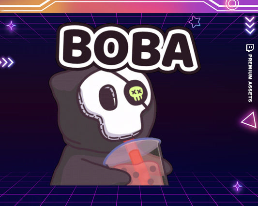 Animated Boba Ghost Emote: Halloween Spooky For Livestream Twitch Kick Youtube Discord