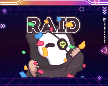 Raid Skull Emotes Twitch Ghost Animation Stream Cute Funny Dancing Animated Emote Streaming Youtube Kick Discord Vtuber Streamlabs Obs