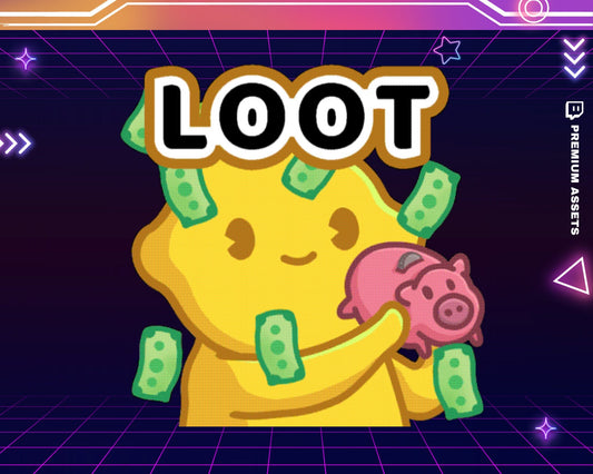 Loot Lemon Animated Emote: Kawaii Twitch Stream Asset (Digital Download)
