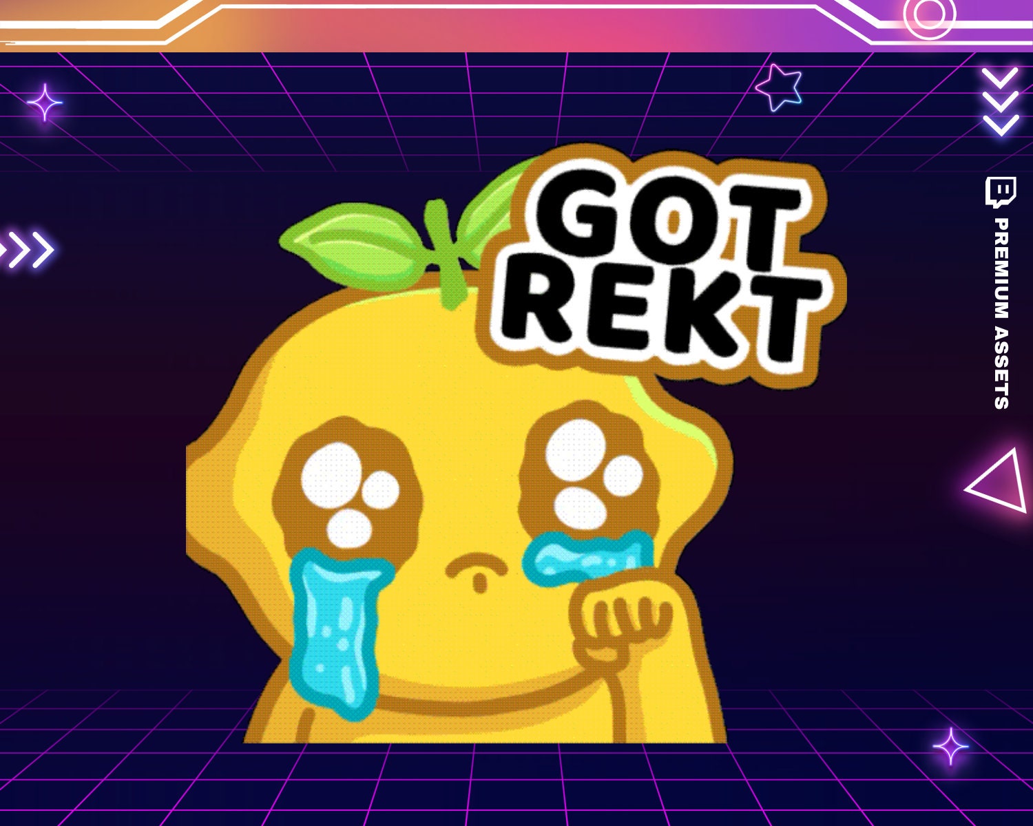 Rekt Lemon Cat Animated Emote: Funny Twitch Stream Asset (Digital Download)