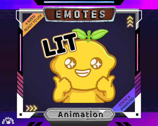 Animated Lemon Cat Emote: Lit Twitch Stream (Digital Download)