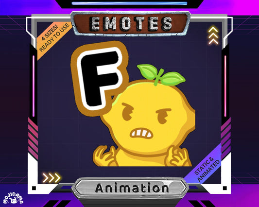 Angry Lemon Cat Animated Emote: Funny Cartoon Stream Asset (Digital Download)