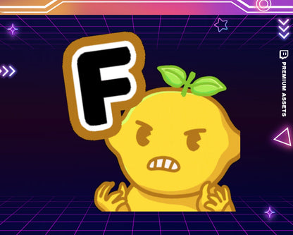 Angry Lemon Cat Animated Emote: Funny Cartoon Stream Asset (Digital Download)